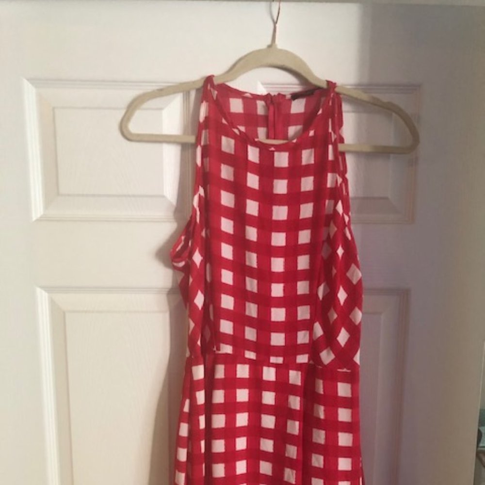 NWT Aqua Skater Dress - Red and White / Checkered